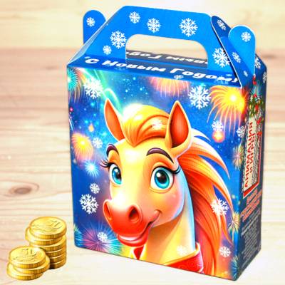 Недорогой подарок весом 300 грамм с конфетами детям на Новый Год 2026 в Пушкино