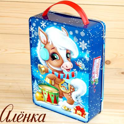 Сладкий новогодний подарок от Аленки в жестяной упаковке в Пушкино