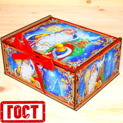 Детский новогодний подарок по ГОСТу в упаковке из дерева 2026 в Пушкино