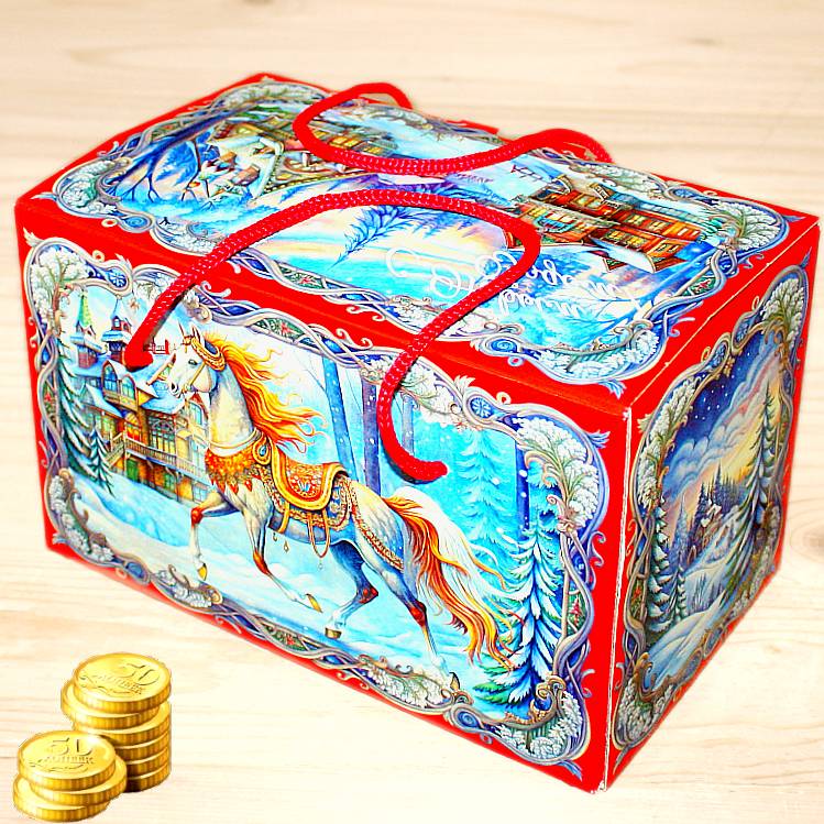 Экономный сладкий новогодний подарок весом 1000 грамм в Пушкино